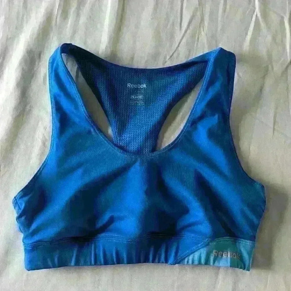 Reebok, play dry, sports bra, blue, size small - Picture 1 of 7